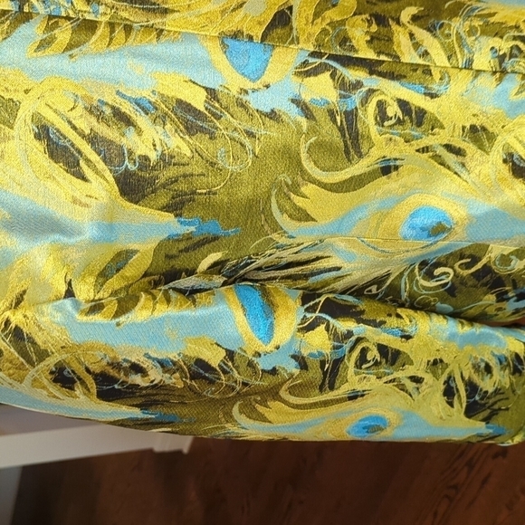 3 Sisters Jacket green Peacock print Women's Open cropped blazer Reg $289 sz xs - Picture 6 of 11